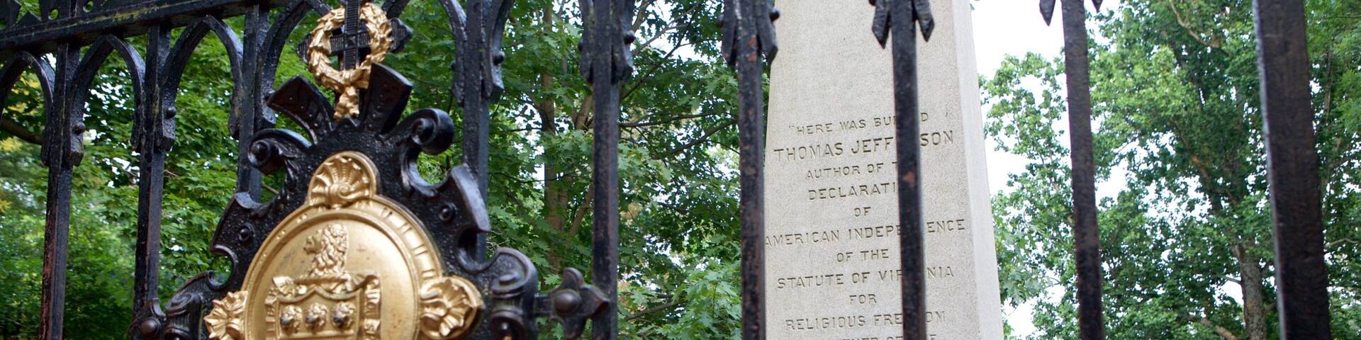 Monticello showing heritage elements and a memorial