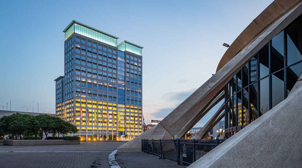 Chrysler Hall showing night scenes