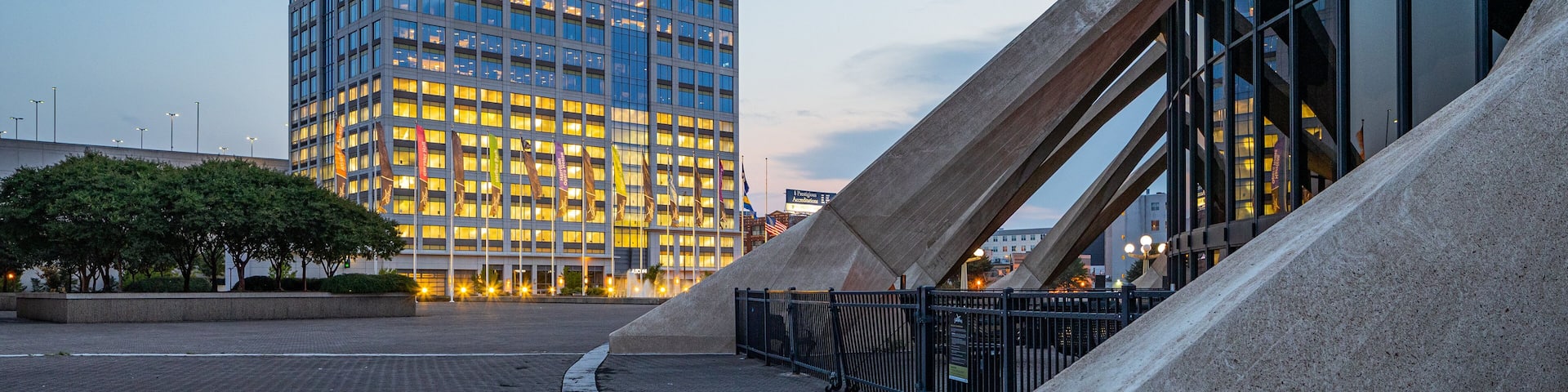 Chrysler Hall showing night scenes