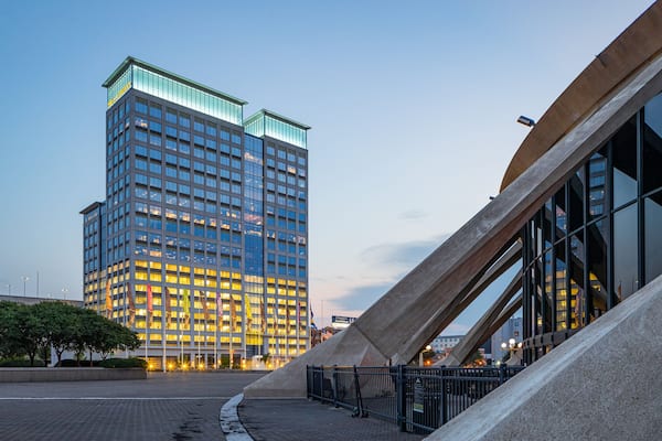 Chrysler Hall showing night scenes