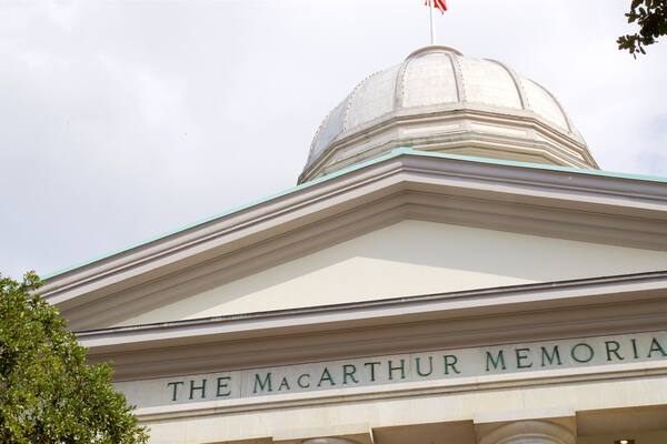 Douglas MacArthur Memorial showing signage
