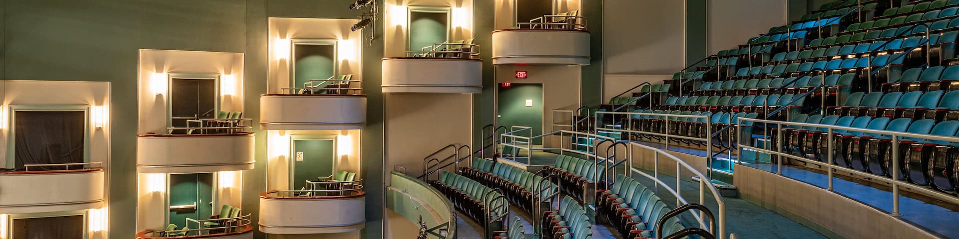Harrison Opera House showing interior views and theater scenes