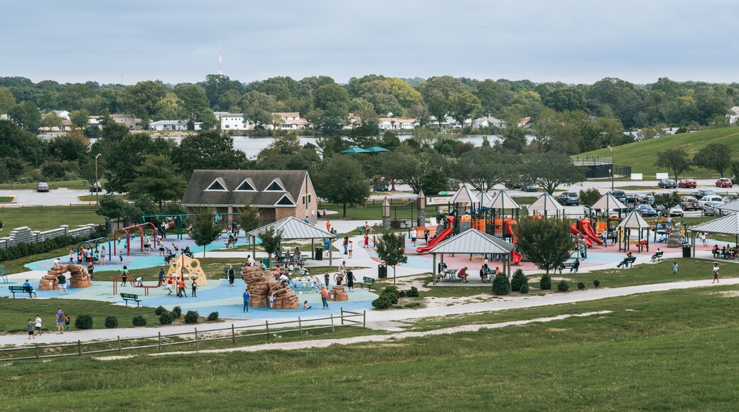 Mount Trashmore Park showing landscape views and a park