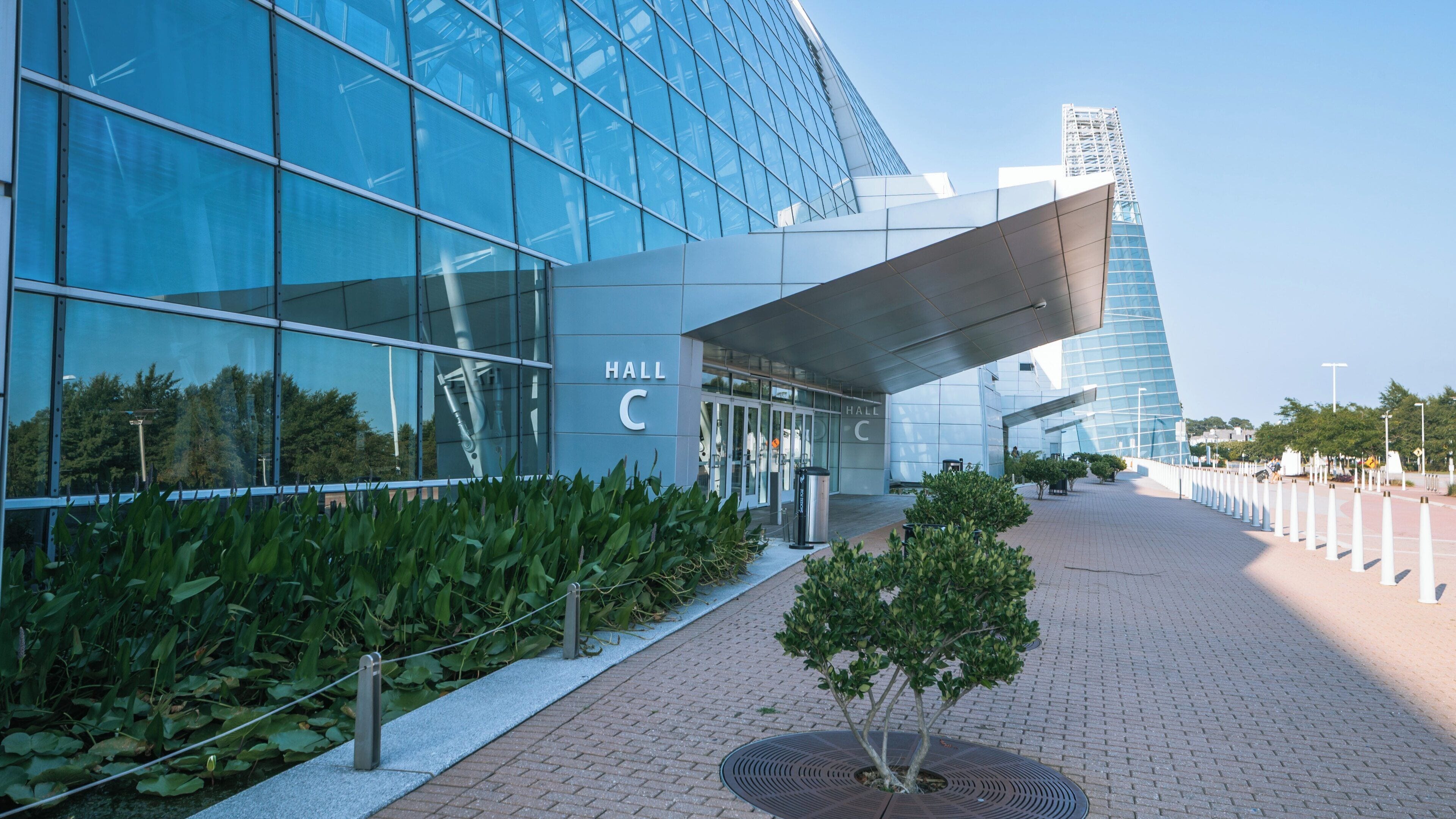 Virginia Beach Convention Center showcases modern architecture and vibrant surroundings in Northeast Virginia Beach, Virginia