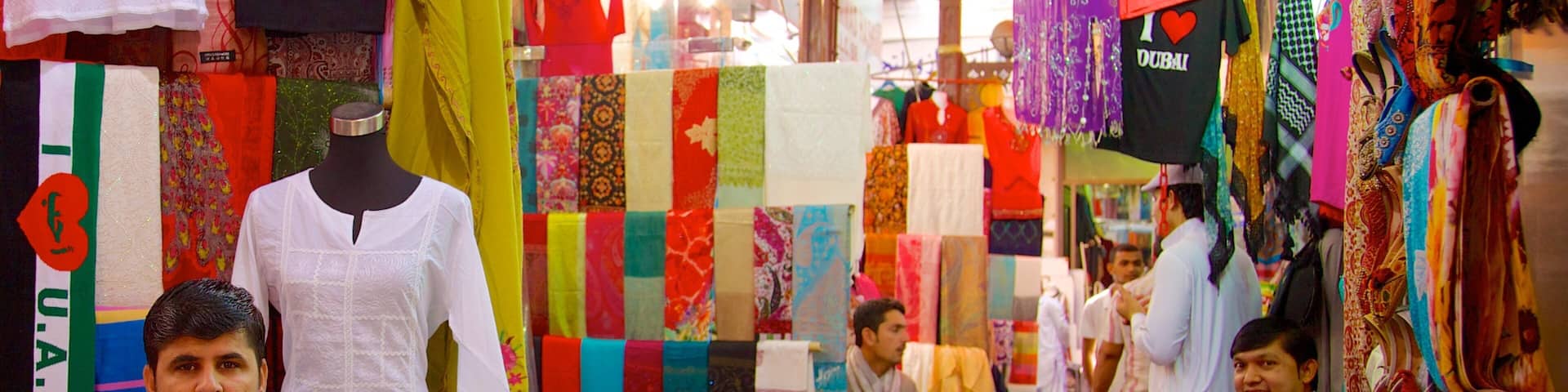 Gold Souk which includes markets, shopping and a city