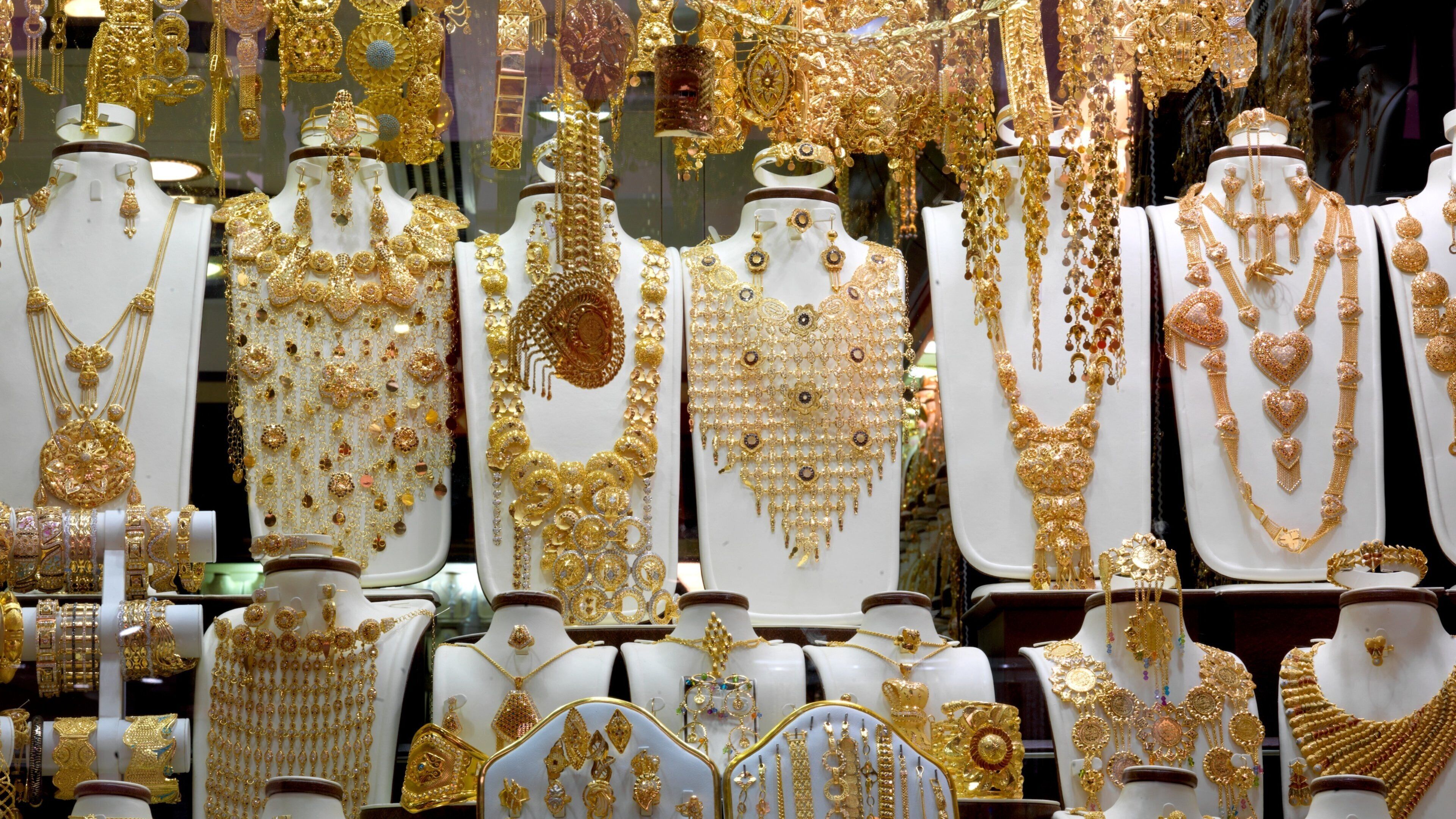 Gold Souk which includes interior views and markets