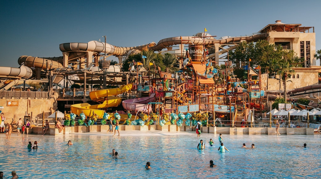 Wild Wadi Water Park which includes swimming, a waterpark and a pool