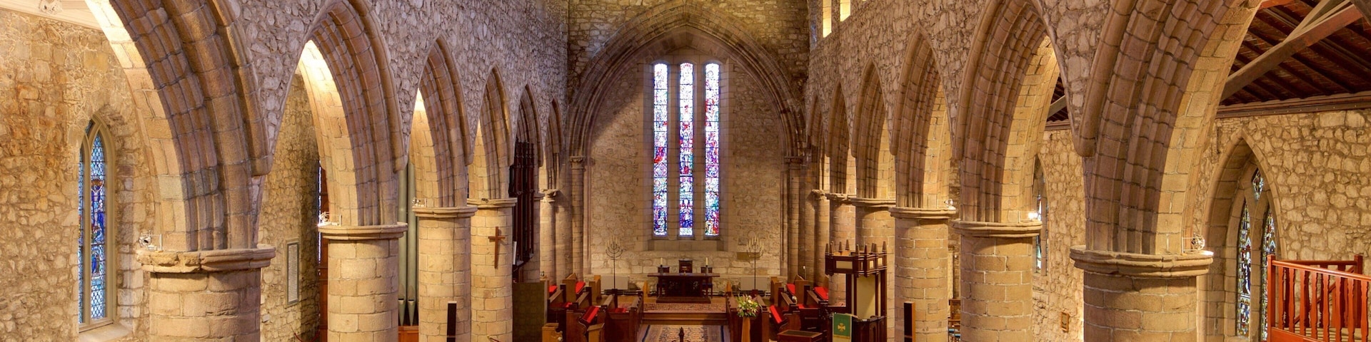Cathedral of St. Machar showing interior views, a church or cathedral and religious elements