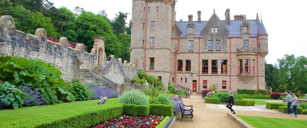 Belfast Castle showing chateau or palace, a park and heritage architecture