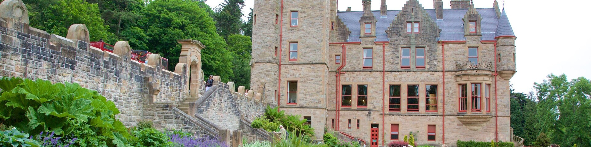 Belfast Castle showing chateau or palace, a park and heritage architecture