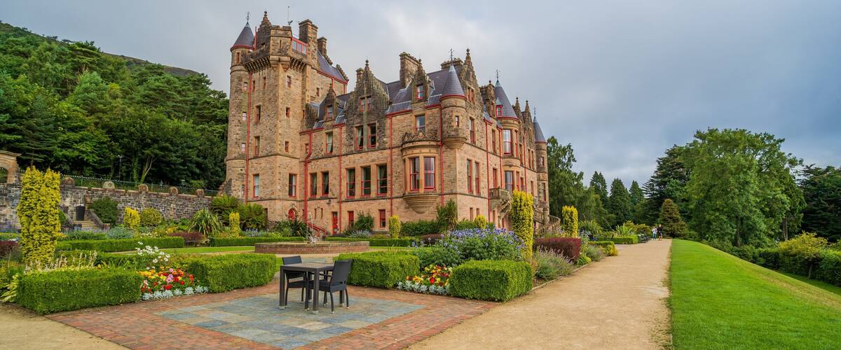 Belfast Castle which includes heritage architecture, a park and a castle