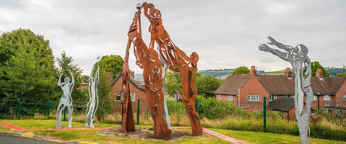 Ravenhill Stadium which includes outdoor art