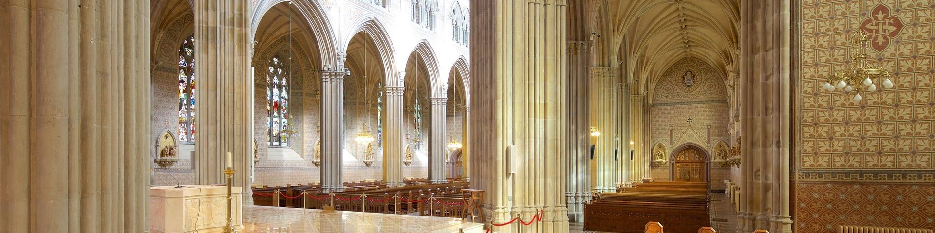 St. Patrick\'s Cathedral featuring heritage architecture, heritage elements and interior views