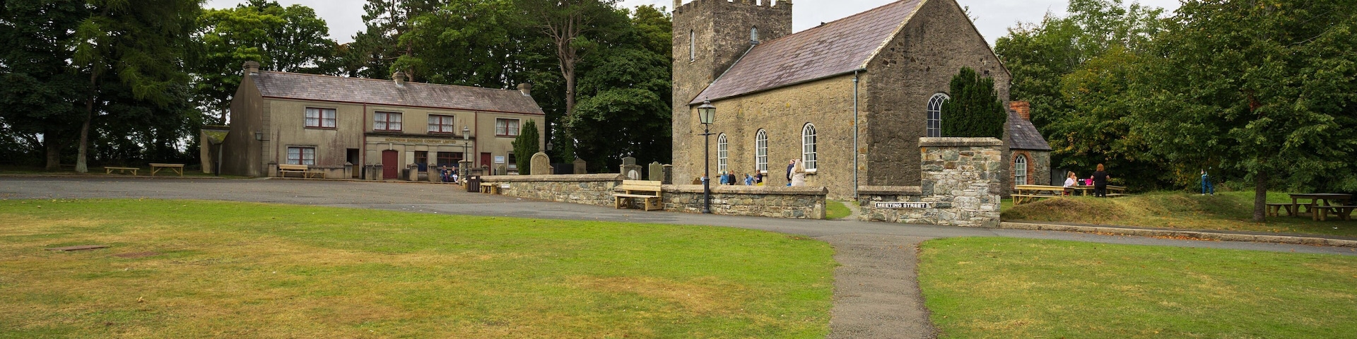 Ulster Folk and Transport Museum featuring heritage architecture and a church or cathedral