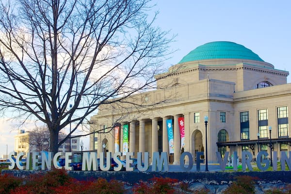 Science Museum of Virginia showing a city and signage