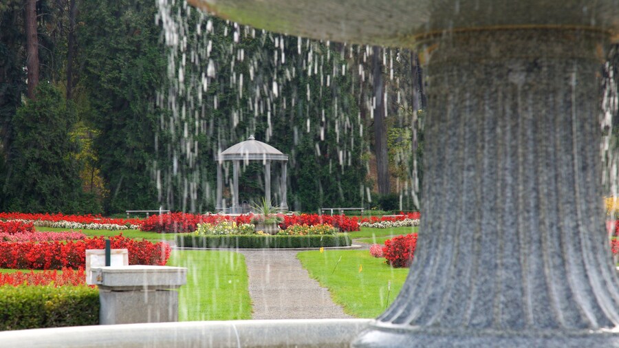 Công viên Manito cho thấy đài phun nước và công viên