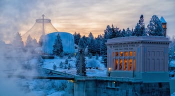 Winter dawn over Riverfront Park in downtown Spokane