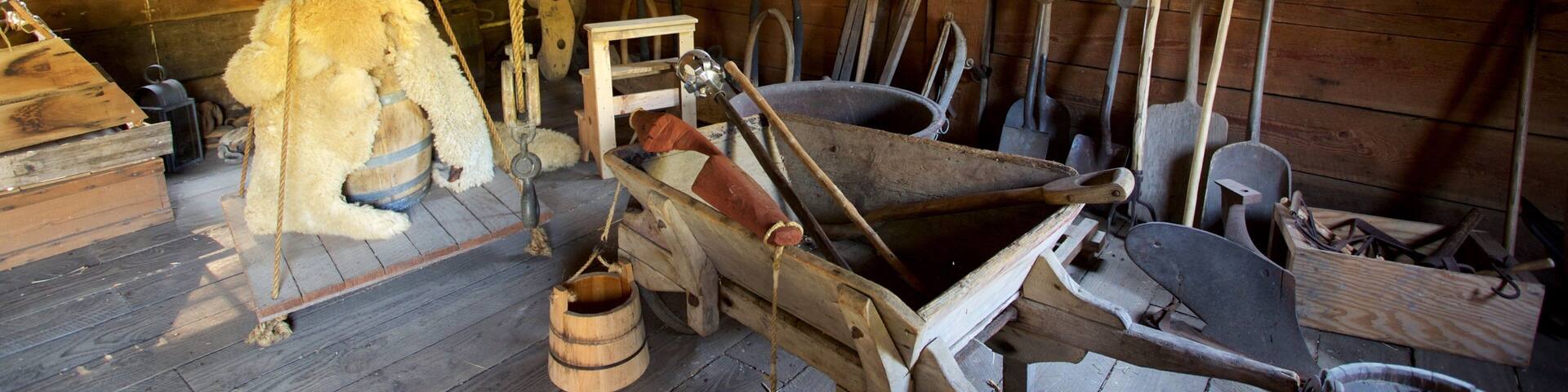 Fort Nisqually Living History Museum which includes interior views