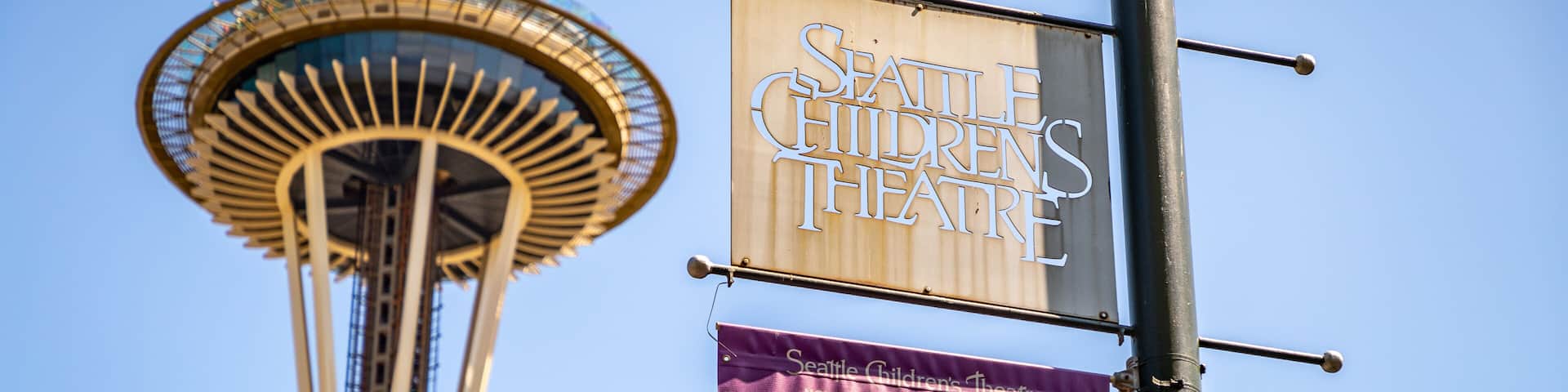 Seattle Children\'s Theatre which includes signage and views