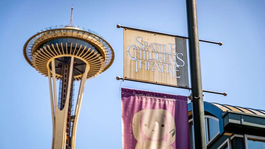 Seattle Children\'s Theatre which includes signage and views