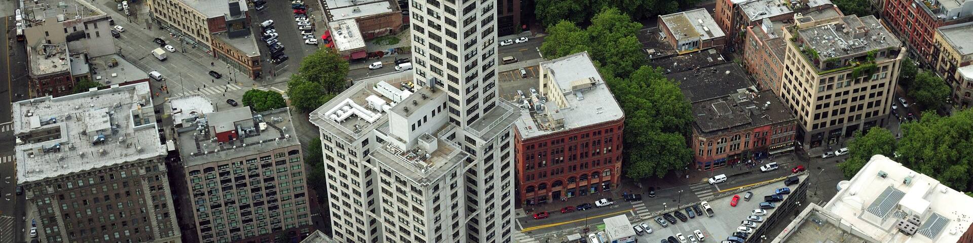 Bird's Eye View On Smith Tower Washington USA