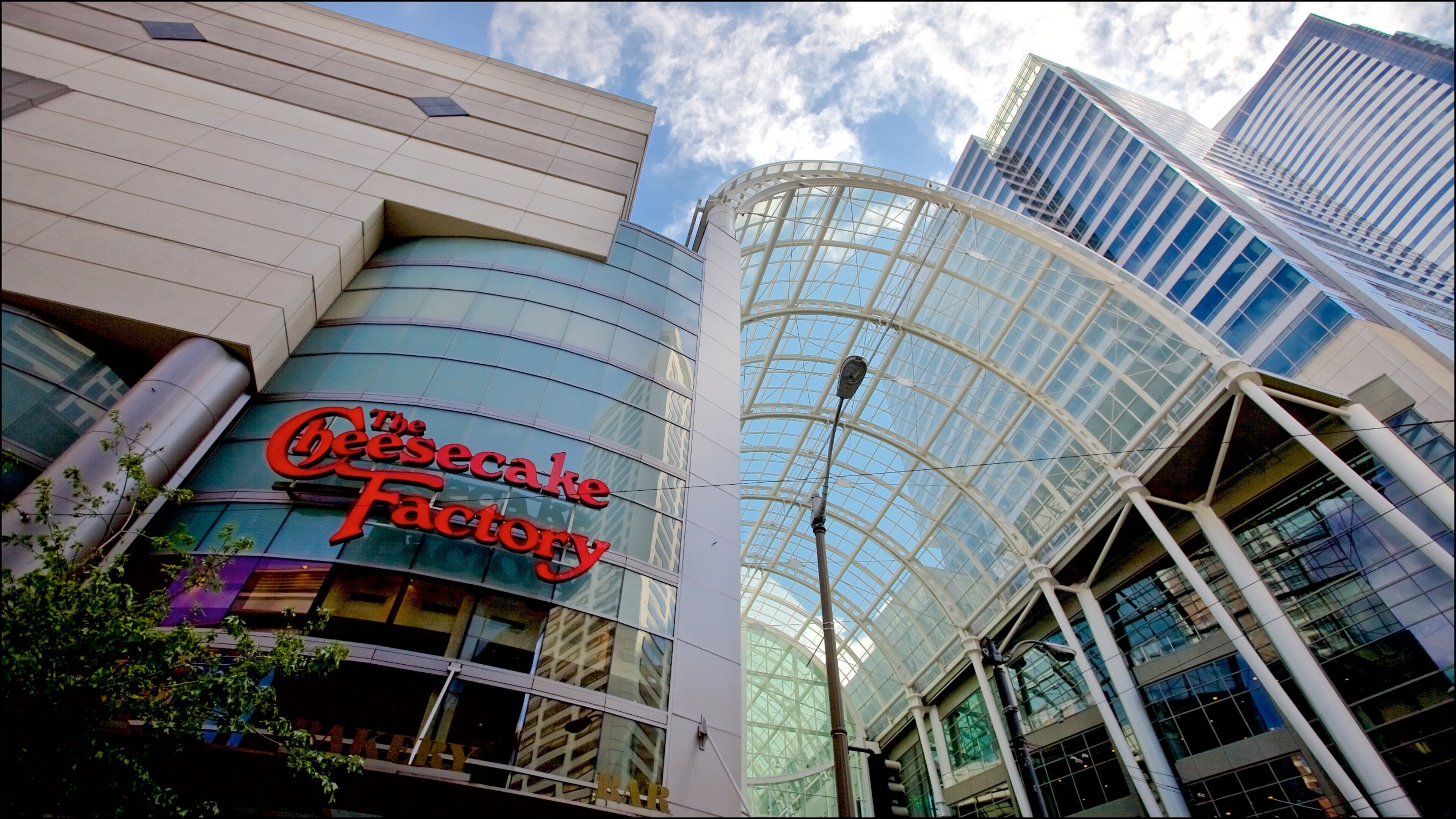 Washington State Convention Center showing a city and signage
