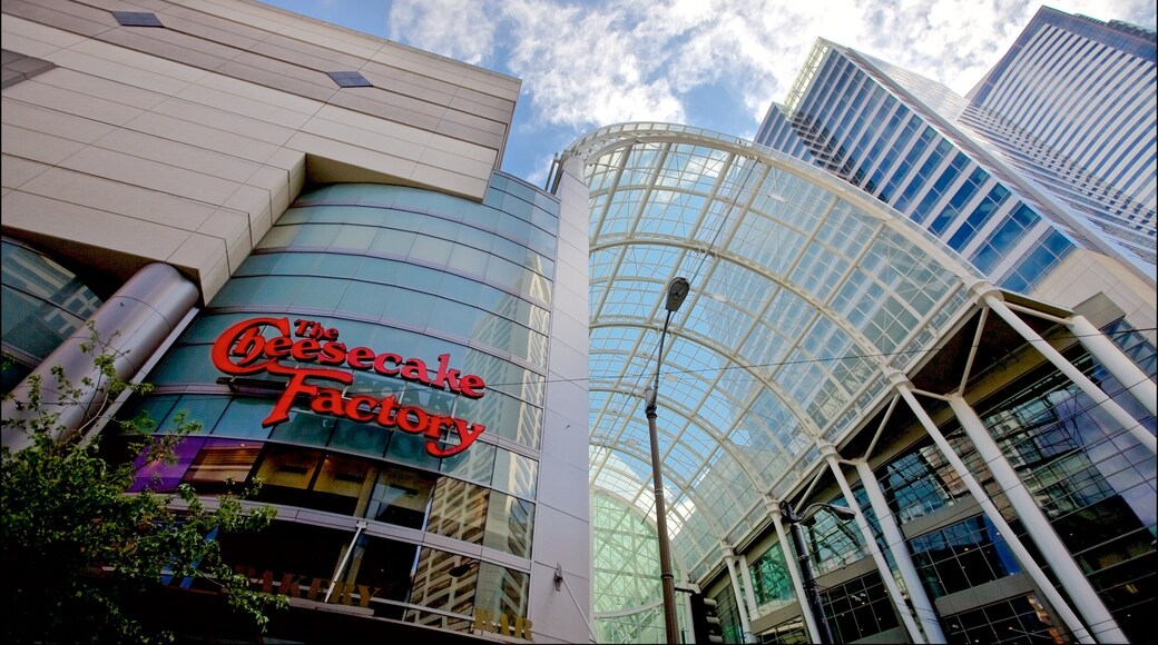 Washington State Convention Center showing a city and signage