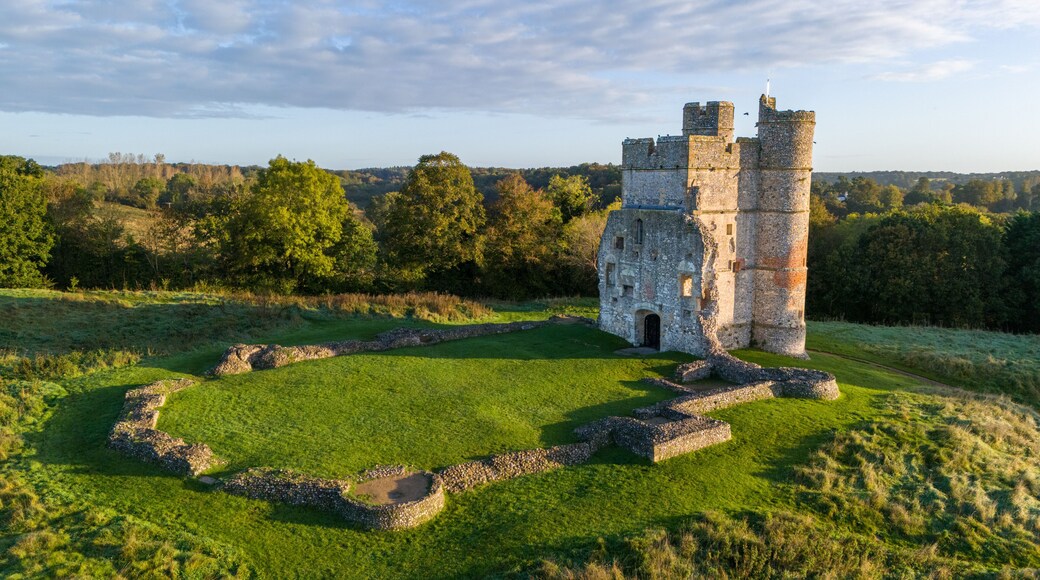 Donnington Castle Aerial View from the west Landscape Aspect, Newbury, England