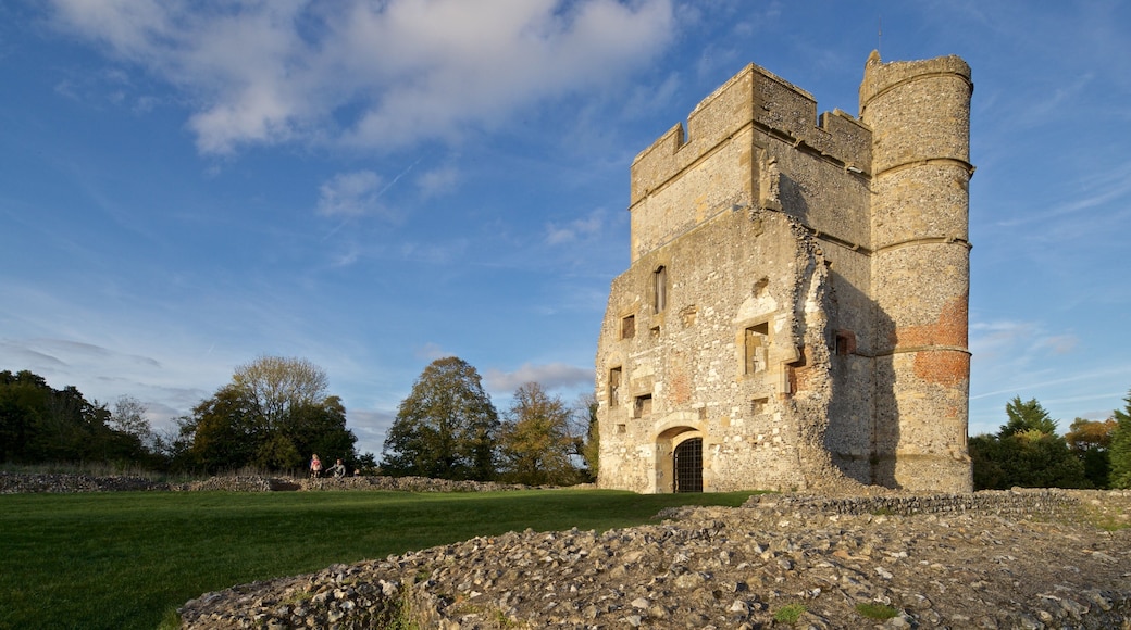 Donnington Castle which includes landscape views, building ruins and heritage architecture