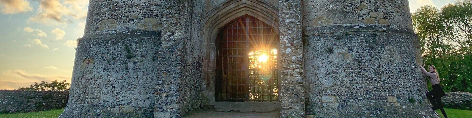 Donnington Castle at sunset