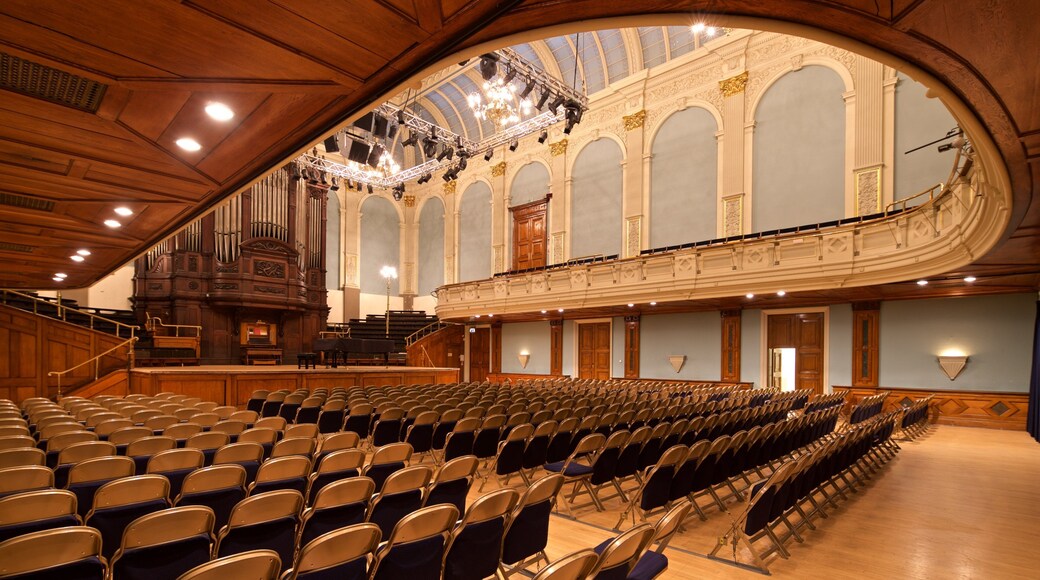 Reading Museum and Town Hall which includes heritage elements, theatre scenes and interior views