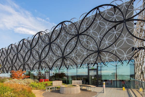 Library of Birmingham which includes outdoor art