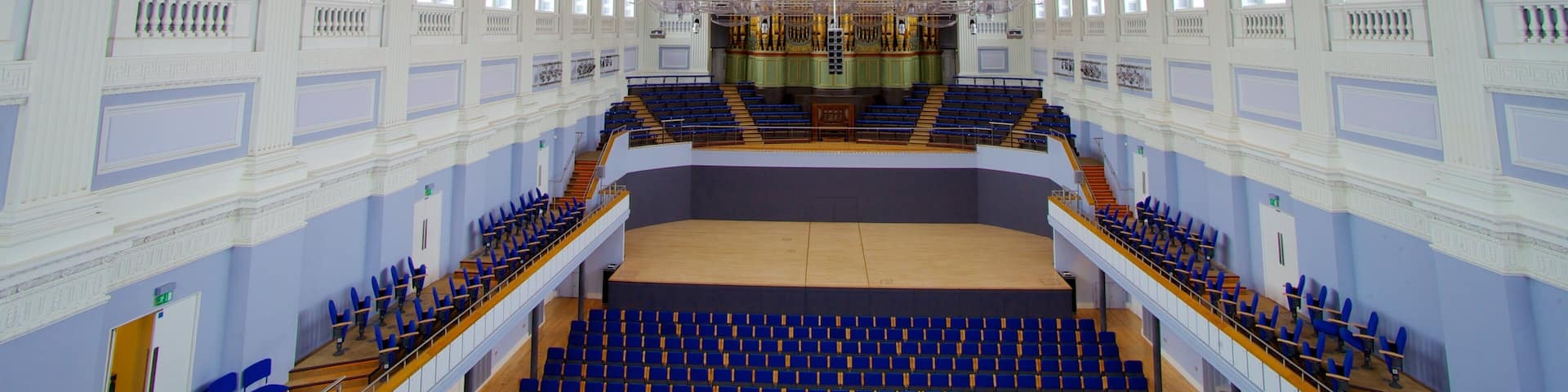 Birmingham Town Hall featuring interior views and heritage architecture