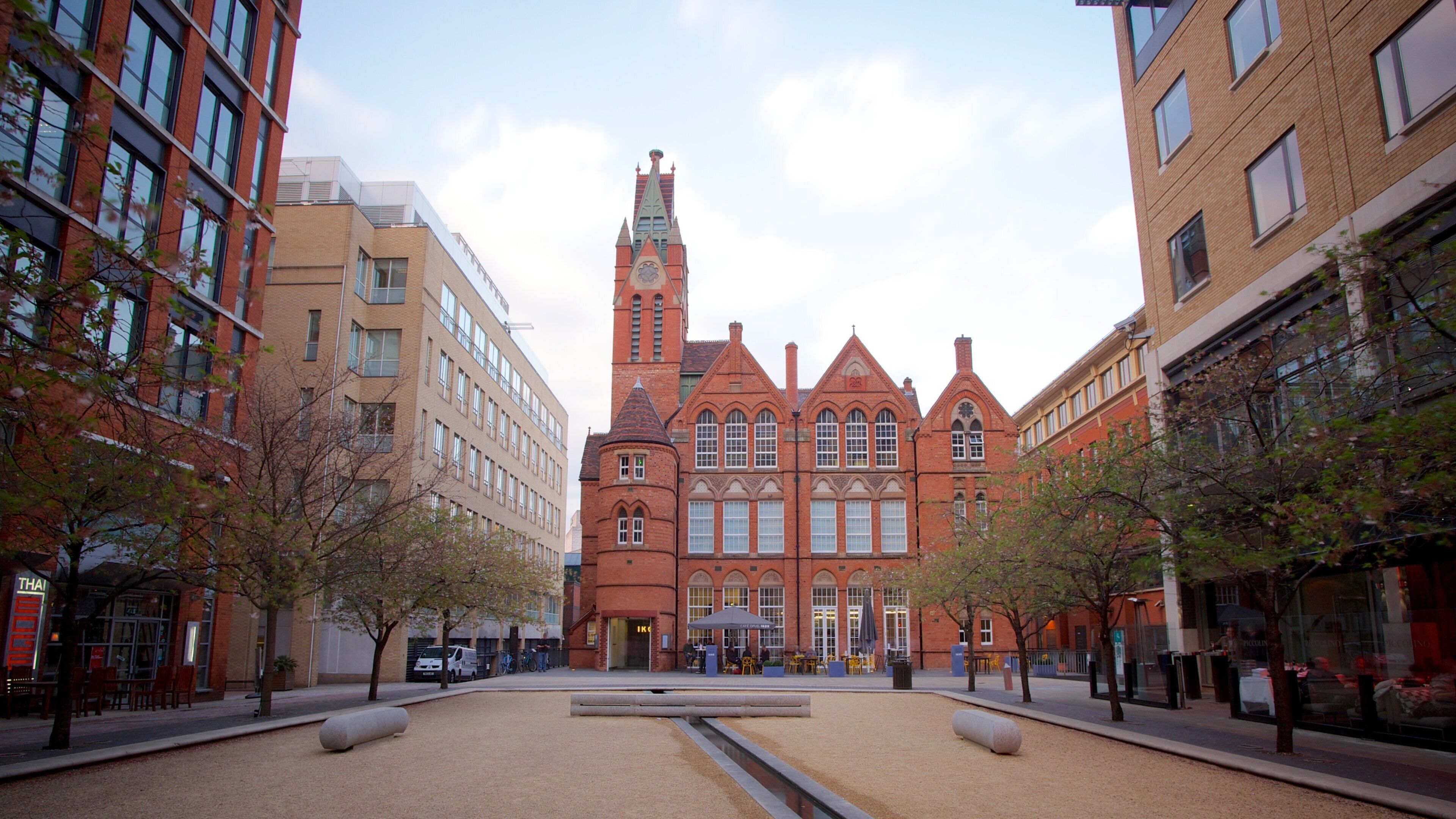 Ikon Gallery which includes heritage architecture, a square or plaza and a city