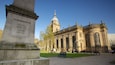 Birmingham Cathedral showing heritage architecture, signage and a city