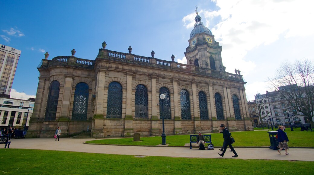 Birmingham Cathedral showing a city, religious aspects and a church or cathedral