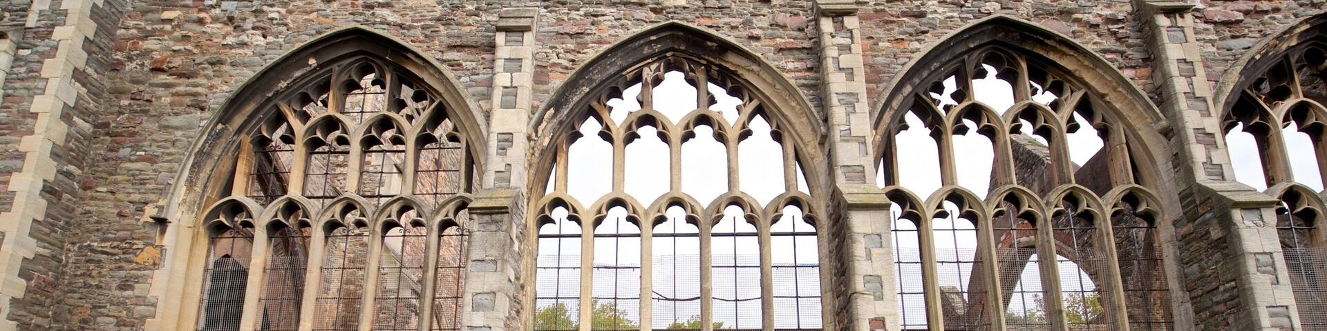 St. Peters Church which includes heritage elements and a ruin