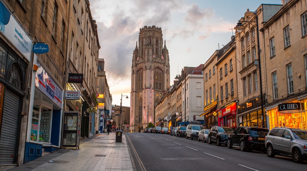 University of Bristol which includes a sunset, street scenes and heritage elements