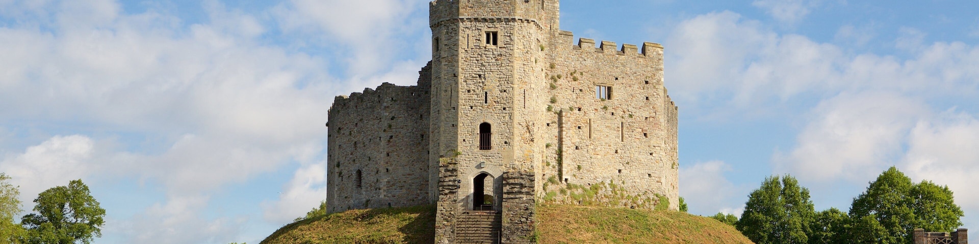 Castelo de Cardiff mostrando elementos de patrimônio, arquitetura de patrimônio e um pequeno castelo ou palácio