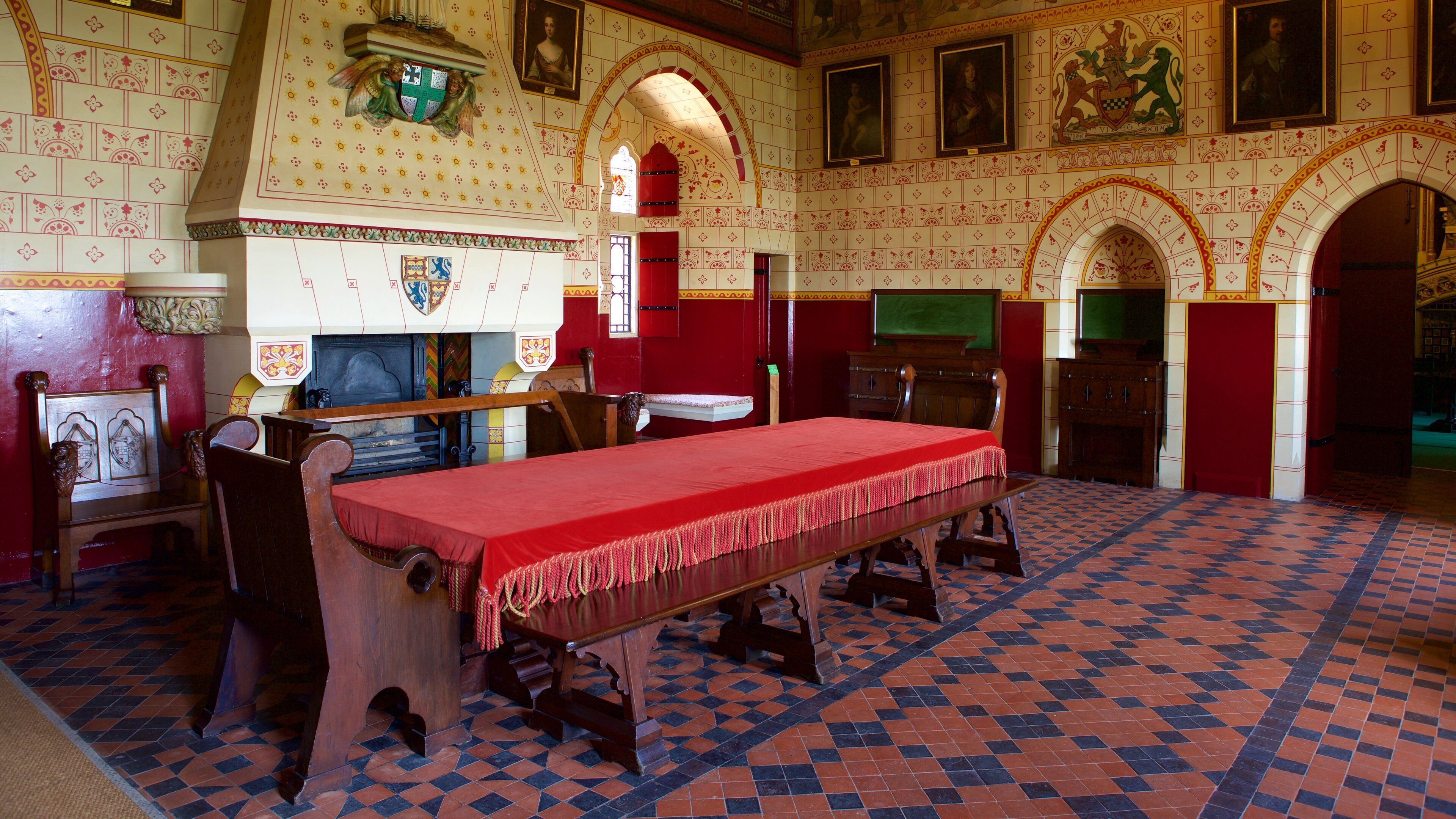 Castell Coch which includes interior views, heritage elements and château or palace