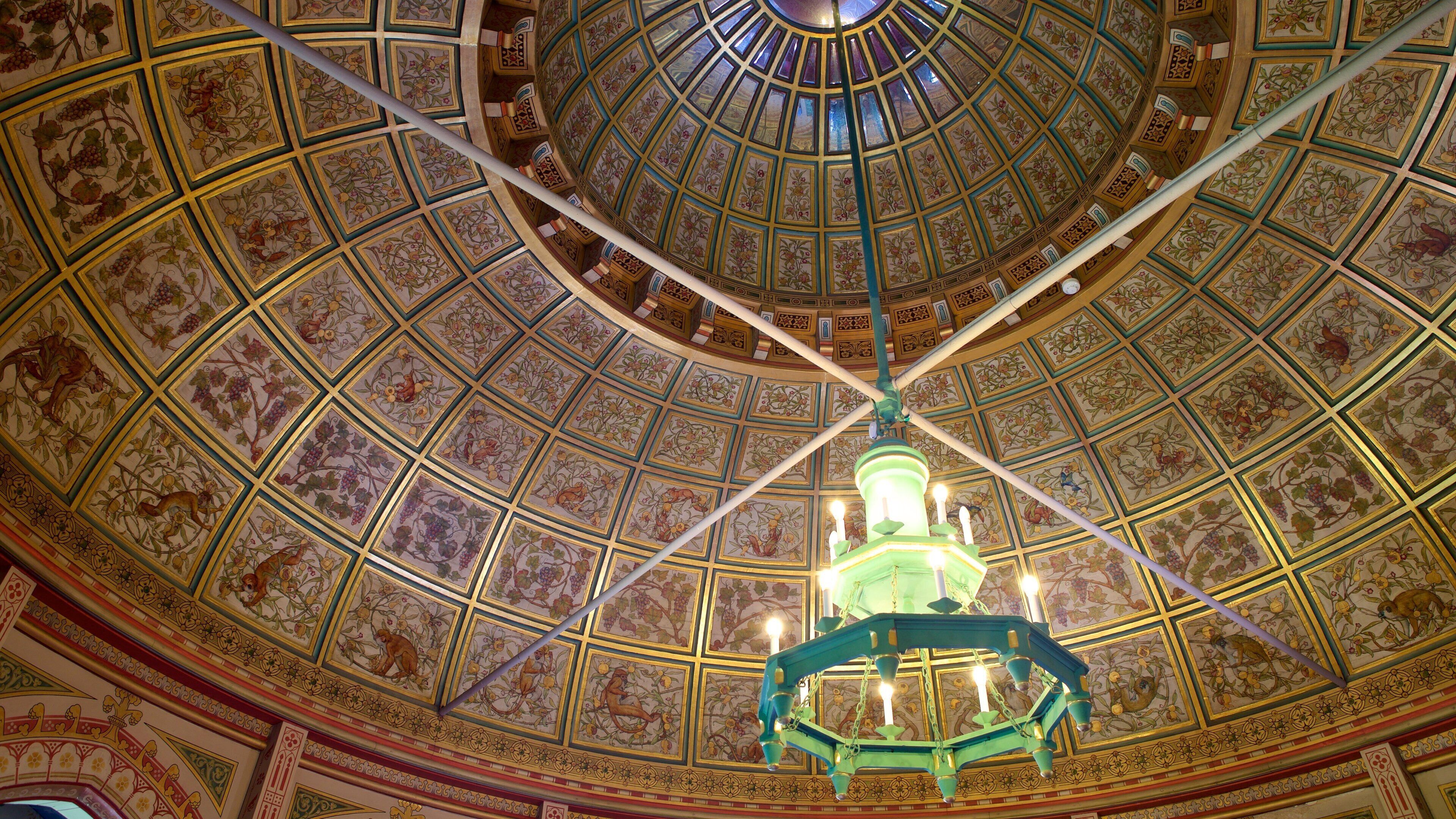 Castell Coch which includes château or palace, interior views and heritage elements