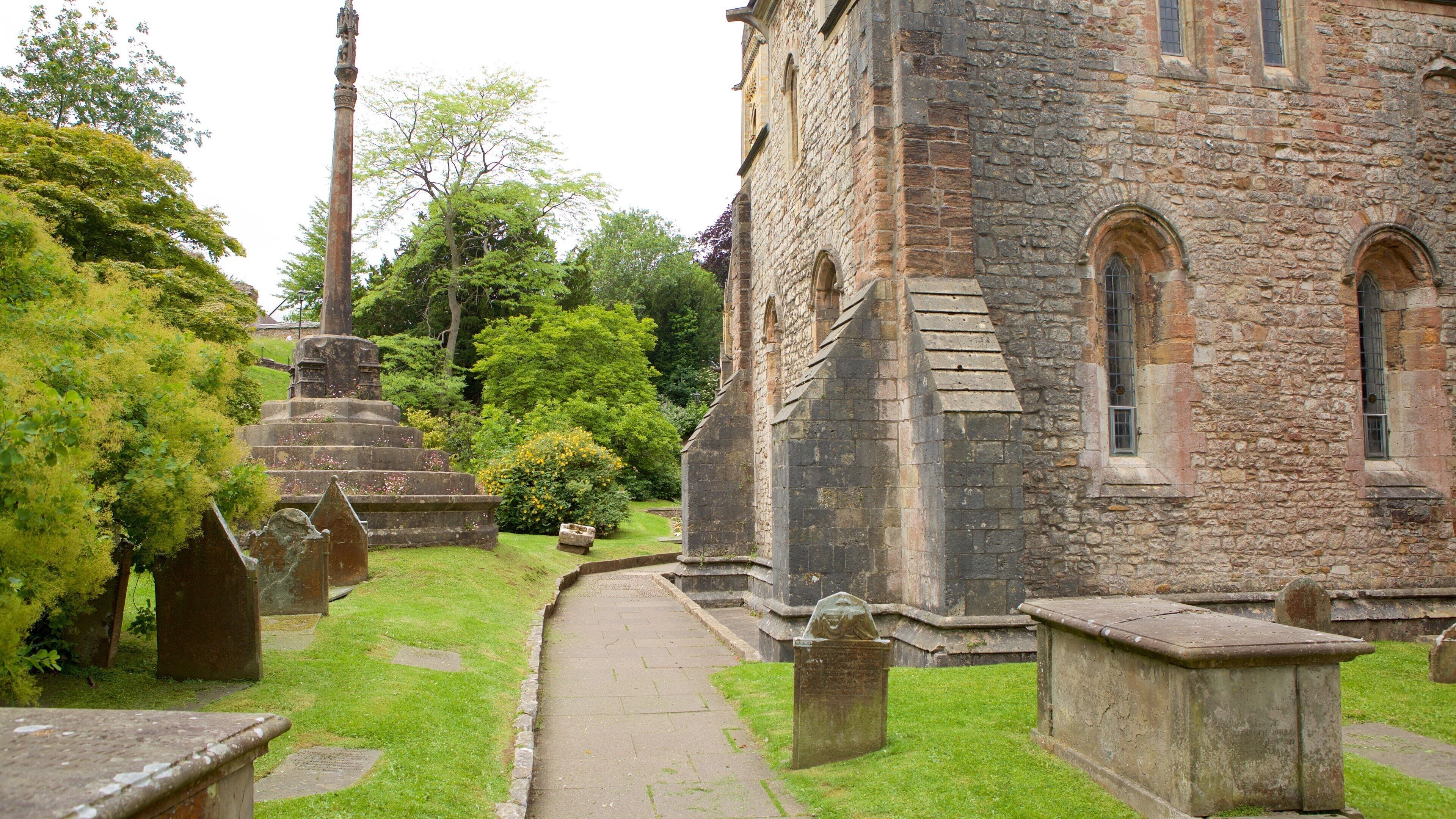 Llandaff Cathedral which includes heritage architecture, a cemetery and a church or cathedral