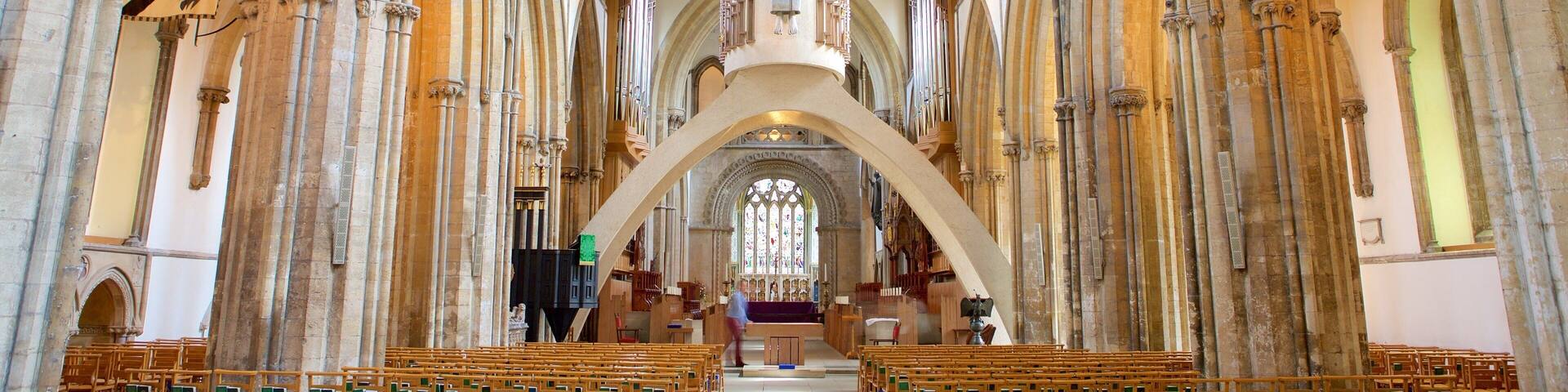 Llandaff Cathedral featuring heritage architecture, religious elements and a church or cathedral