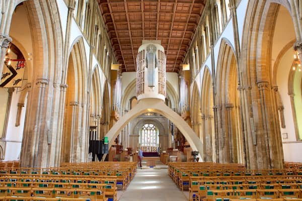 Llandaff Cathedral featuring heritage architecture, religious elements and a church or cathedral