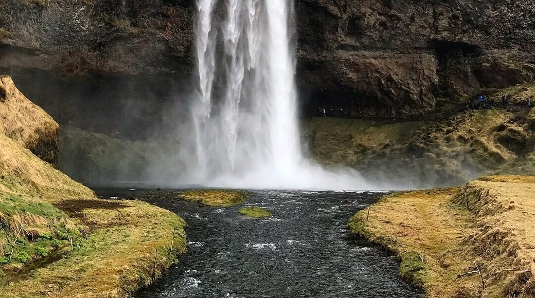 Finishing off a south coast tour of Iceland at the beautiful saljalandsfoss waterfall. You can even stand behind the waterfall #Iceland #Waterfall #Southcoast