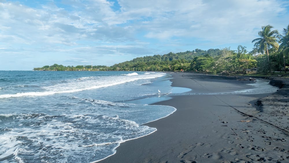 scenic black beach near Pavones in Costa Rica