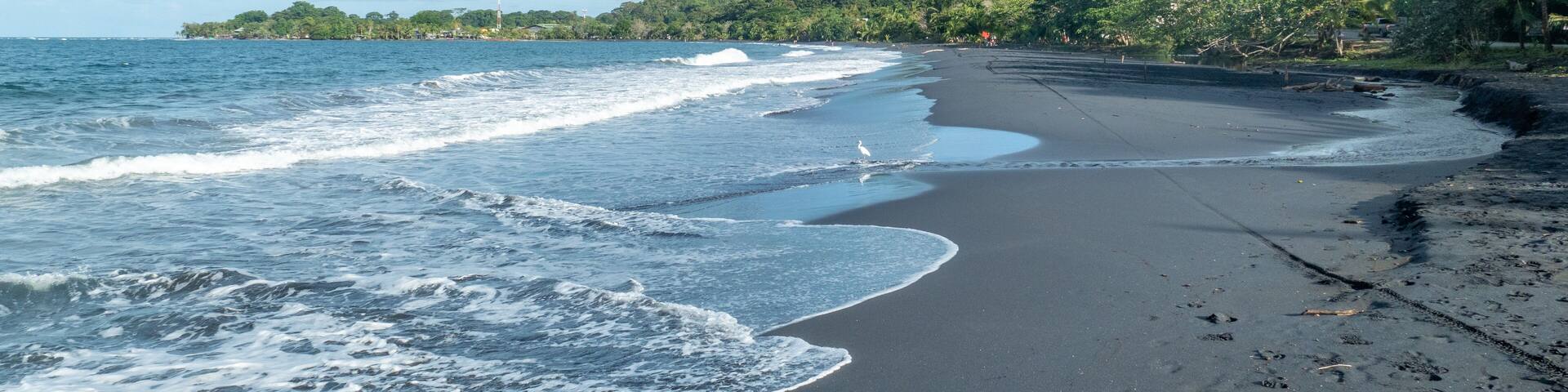 scenic black beach near Pavones in Costa Rica