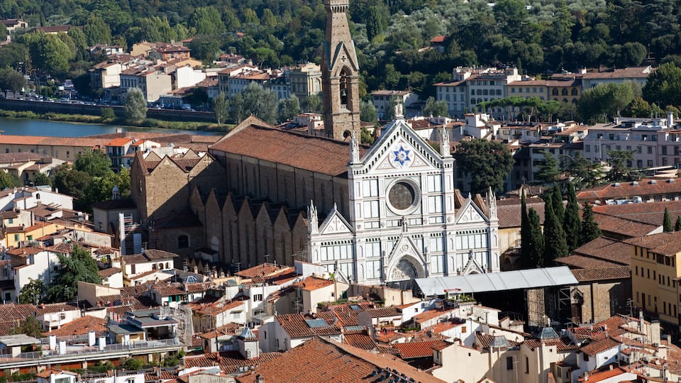 Florence - the view on Santa Croce from the dome Duomo; Shutterstock ID 130154420