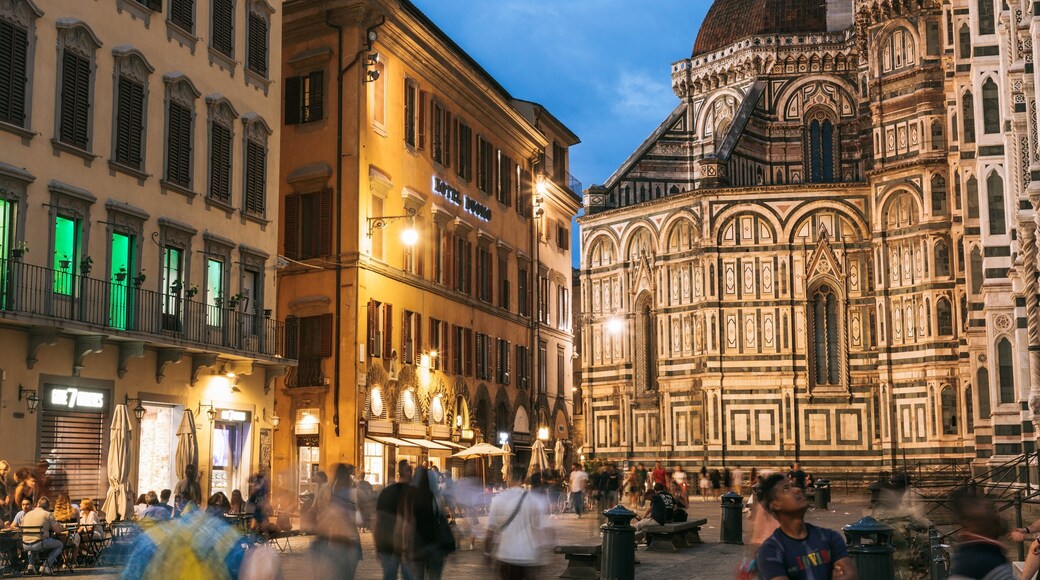 Duomo featuring street scenes, night scenes and a city