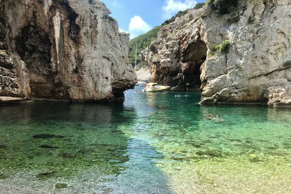 Typically the tour I took doesn’t stop here, but I requested it and thankfully they obliged! So so so pretty!! You swim in, it’s rocky, and you share it with a bunch of other people - still - would come back here in a heartbeat.